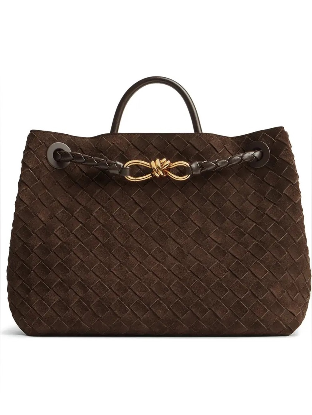 Brown Intrecciato Leather Tote Bag – Bottega Veneta Andiamo Style Copy - Picture 3 of 9